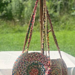 Colorful Woven Round Shoulder Bag